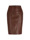 Hugo Boss Seam-detail Pencil Skirt In Lamb Leather In Brown