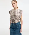 Hugo Boss Boss Orange Illana Sequin Crop Top In Gold