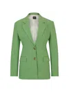 Hugo Boss Single-breasted Jacket In Stretch Fabric In Light Green