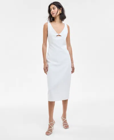 Hugo Boss Women's Sleeveless Cutout Midi Bodycon Dress In Natural