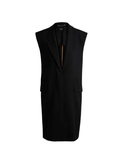 HUGO BOSS WOMEN'S SLEEVELESS JACKET WITH CONCEALED CLOSURE AND SIGNATURE LINING