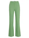 Hugo Boss Slim-fit Trousers With Flared Leg In Stretch Material In Green