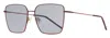 Hugo Boss Women's Square Sunglasses B1333s 7w5ir Burgundy Gradient 59mm In Multi