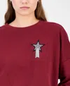 Hugo Boss Boss Orange Star Logo Embroidered Sweatshirt In Red