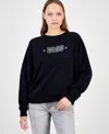 Hugo Boss Cotton-terry Sweatshirt With Logo Detail In Black