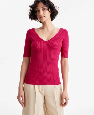 Hugo Boss Women's V-neck Ribbed Top