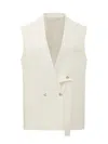 Hugo Boss White Solid V Neck Blazer In Gray
