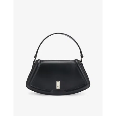 Hugo Boss Womens Boss Ariell Double B Monogram Leather Shoulder Bag In Black