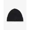 Hugo Boss Womens Black Logo-embroidered Wool And Cashmere-blend Bean In Black