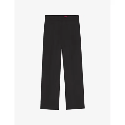 Hugo Boss Womens Wide-leg High-rise Stretch-woven Trousers Black