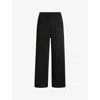 Hugo Boss Boss Women's Black X Naomi Campbell Contrast-panel Relaxed-fit High-rise Knitted Trousers In Black