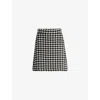 Hugo Boss Womens Open Miscellaneous Houndstooth-pattern High-waist Woven Mini Skirt In Open Miscellaneous