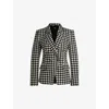 Hugo Boss Boss Jia Houndstooth Double Breasted Blazer In Open Miscellaneous