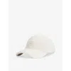 Hugo Boss Womens Open White Logo-embroidered Brushed-texture Woven Baseball Cap In Open White