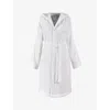 Hugo Boss Womens Ice Logo-embroidered Cotton-terry Kimono Dressing Gown In Ice