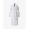 Hugo Boss Womens Ice Logo-embroidered Kimono Terry Cotton Dressing Gown In Ice