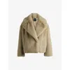 Hugo Boss Boss Curmeta Faux Fur Jacket In Open Beige