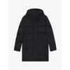 Hugo Boss Womens Relaxed-fit Padded Shell Coat Dark Blue In Blue
