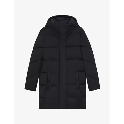 Hugo Boss Womens Relaxed-fit Padded Shell Coat Dark Blue