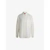 Hugo Boss Oversized-fit Blouse With Burnout Logo Print In Natural