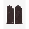 Hugo Boss Womens Boss Branded Leather Gloves In Brown