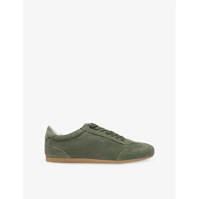 Hugo Boss Womens Brand-embossed Suede Trainers Dark Green Eur 37 / 4 Uk