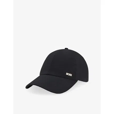 Hugo Boss Womens Brand-plaque Corduroy Baseball Cap Black