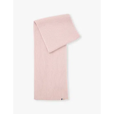 Hugo Boss Womens Ribbed Knitted Scarf Bright Pink