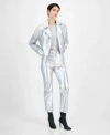 Hugo Boss Womens Embossed Jacket Metallic Tank Top Embossed Pants In Silver
