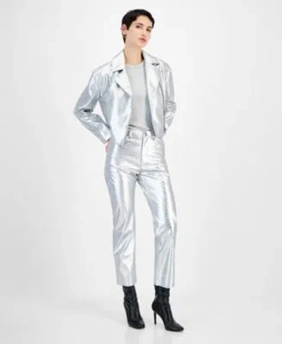 HUGO BOSS WOMENS EMBOSSED JACKET METALLIC TANK TOP EMBOSSED PANTS