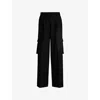 Hugo Boss Regular-fit Cargo Trousers In Stretch Material In Black