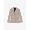 Hugo Boss Womens Single-breasted Peak-lapel Stretch-woven Blazer Light Beige In Neutral