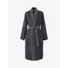 Hugo Boss Womens Graphite Logo-embroidered Kimono Terry Cotton Dressing Gown In Graphite