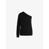 Hugo Boss One-shoulder Regular-fit Sweater With Knitted Structure In Black