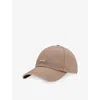 Hugo Boss Womens Open Brown Logo-plaque Cotton Baseball Cap In Brown