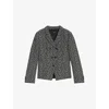 Hugo Boss Womens Open Miscellaneous Double-breasted Herringbone Cotton-blend Blazer In Multi