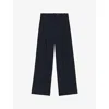 Hugo Boss Womens Boss Striped Wide-leg Mid-rise Woven Trousers In Black