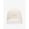 Hugo Boss Womens Open White Brand-embroidered Cotton-twill Baseball Cap In White