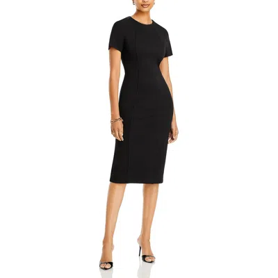 Hugo Boss Womens Pleated Viscose Midi Dress In Black