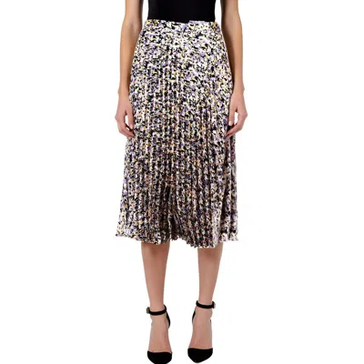 Hugo Boss Womens Printed Polyester Pleated Skirt In Multi