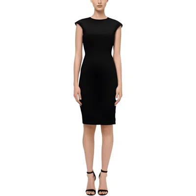 Hugo Boss Womens Solid Wool Sheath Dress In Black