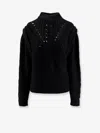 Hugo Boss Alpaca Wool Blend High Collar Sweater In Black