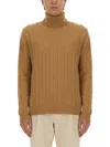 Hugo Boss Boss Wool And Cashmere Sweater In Beige
