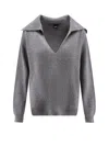 Hugo Boss Wool And Cashmere Sweater In Gray