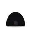 Hugo Boss Wool-blend Beanie Hat With Logo Label In Black