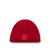 Hugo Boss Wool-blend Beanie Hat With Logo Label In Red