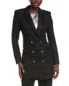Hugo Boss Tuxedo-style Dress In Sparkling Tweed In Black