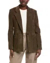 Hugo Boss Wool-blend Blazer In Brown