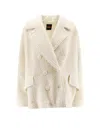Hugo Boss Wool Blend Caban Coat In White