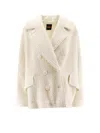 Hugo Boss Wool Blend Caban Coat In White